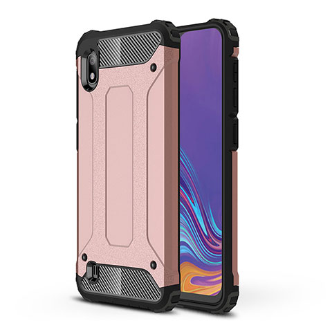 Funda Bumper Silicona y Plastico Mate Carcasa WL1 para Samsung Galaxy A10 Oro Rosa