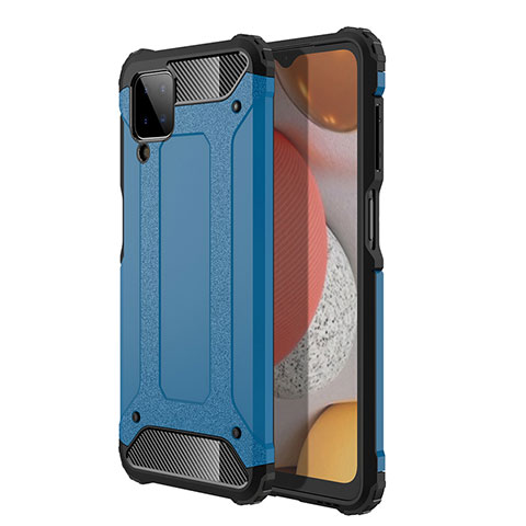 Funda Bumper Silicona y Plastico Mate Carcasa WL1 para Samsung Galaxy A12 Azul