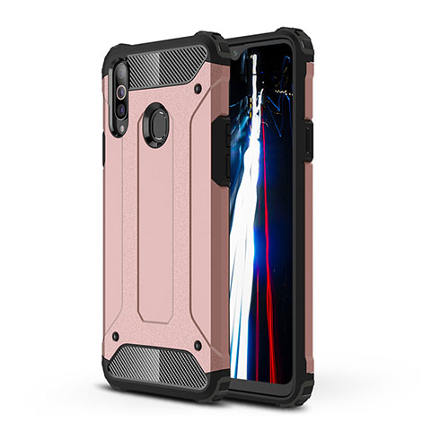 Funda Bumper Silicona y Plastico Mate Carcasa WL1 para Samsung Galaxy A20s Oro Rosa