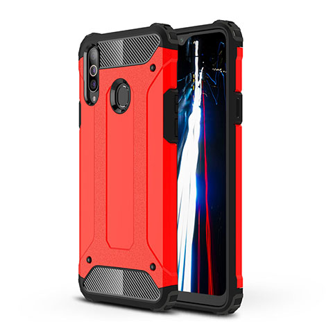 Funda Bumper Silicona y Plastico Mate Carcasa WL1 para Samsung Galaxy A20s Rojo