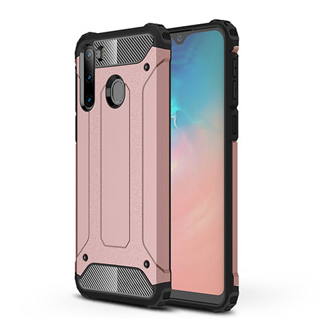 Funda Bumper Silicona y Plastico Mate Carcasa WL1 para Samsung Galaxy A21 European Oro Rosa