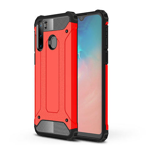 Funda Bumper Silicona y Plastico Mate Carcasa WL1 para Samsung Galaxy A21 European Rojo