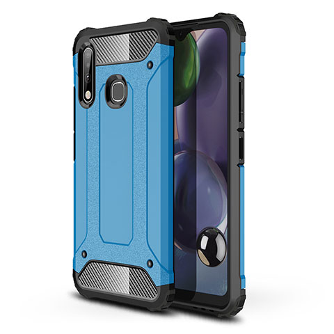 Funda Bumper Silicona y Plastico Mate Carcasa WL1 para Samsung Galaxy A70E Azul