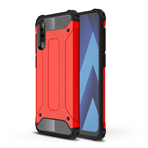 Funda Bumper Silicona y Plastico Mate Carcasa WL1 para Samsung Galaxy A70S Rojo