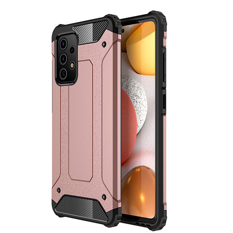 Funda Bumper Silicona y Plastico Mate Carcasa WL1 para Samsung Galaxy A72 4G Oro Rosa