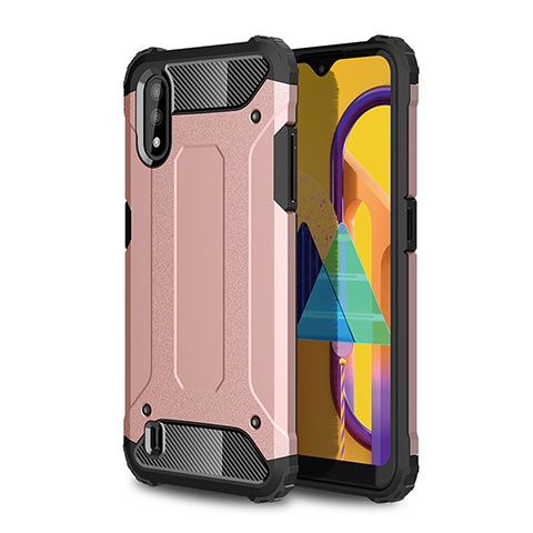 Funda Bumper Silicona y Plastico Mate Carcasa WL1 para Samsung Galaxy M01 Oro Rosa