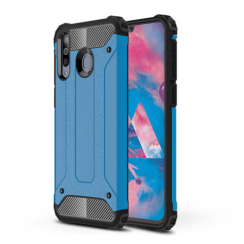 Funda Bumper Silicona y Plastico Mate Carcasa WL1 para Samsung Galaxy M30 Azul