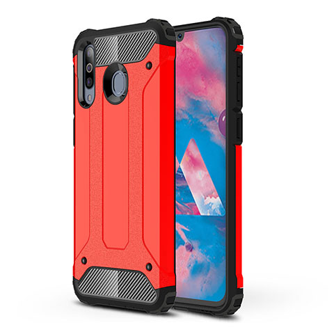 Funda Bumper Silicona y Plastico Mate Carcasa WL1 para Samsung Galaxy M30 Rojo