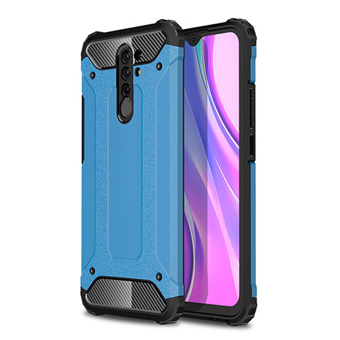 Funda Bumper Silicona y Plastico Mate Carcasa WL1 para Xiaomi Poco M2 Azul