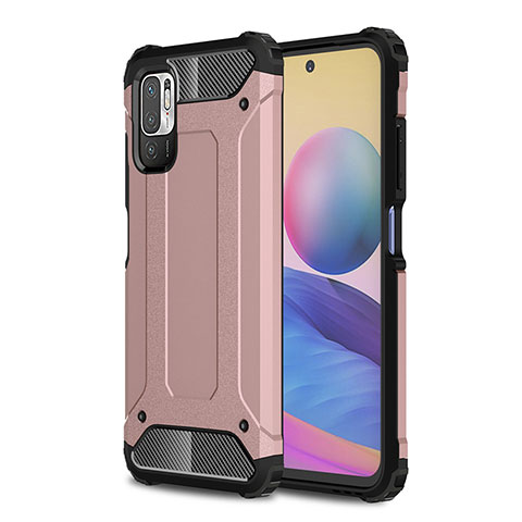 Funda Bumper Silicona y Plastico Mate Carcasa WL1 para Xiaomi POCO M3 Pro 5G Oro Rosa