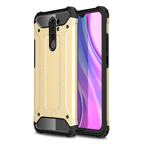 Funda Bumper Silicona y Plastico Mate Carcasa WL1 para Xiaomi Redmi 9 Prime India Oro