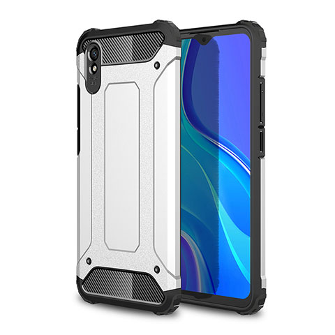 Funda Bumper Silicona y Plastico Mate Carcasa WL1 para Xiaomi Redmi 9A Plata