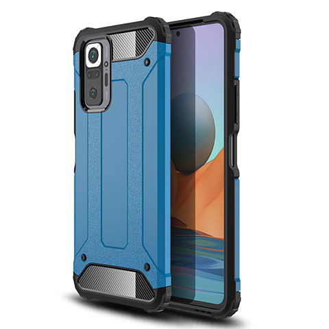 Funda Bumper Silicona y Plastico Mate Carcasa WL1 para Xiaomi Redmi Note 10 Pro 4G Azul