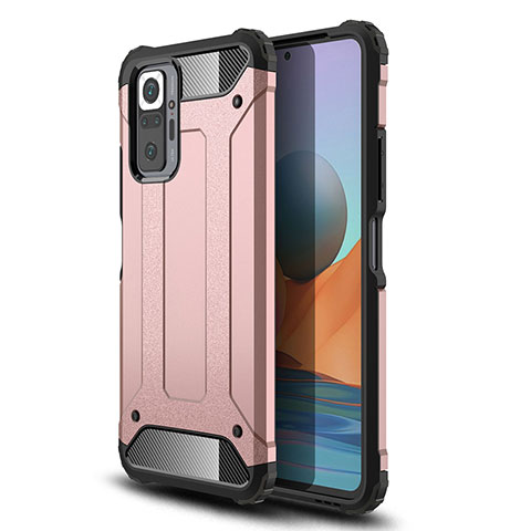 Funda Bumper Silicona y Plastico Mate Carcasa WL1 para Xiaomi Redmi Note 10 Pro 4G Oro Rosa