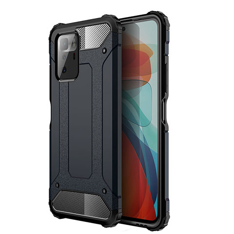 Funda Bumper Silicona y Plastico Mate Carcasa WL1 para Xiaomi Redmi Note 10 Pro 5G Azul Real