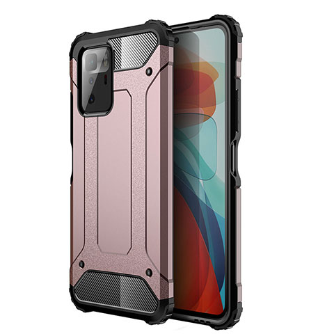 Funda Bumper Silicona y Plastico Mate Carcasa WL1 para Xiaomi Redmi Note 10 Pro 5G Oro Rosa