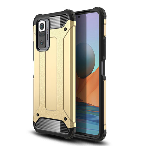 Funda Bumper Silicona y Plastico Mate Carcasa WL1 para Xiaomi Redmi Note 10 Pro Max Oro