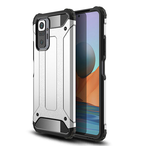 Funda Bumper Silicona y Plastico Mate Carcasa WL1 para Xiaomi Redmi Note 10 Pro Max Plata