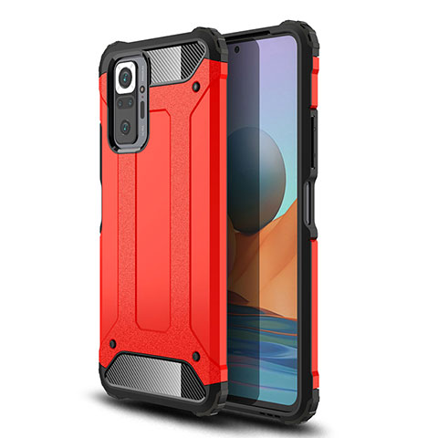Funda Bumper Silicona y Plastico Mate Carcasa WL1 para Xiaomi Redmi Note 10 Pro Max Rojo