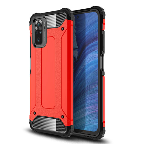 Funda Bumper Silicona y Plastico Mate Carcasa WL1 para Xiaomi Redmi Note 10S 4G Rojo