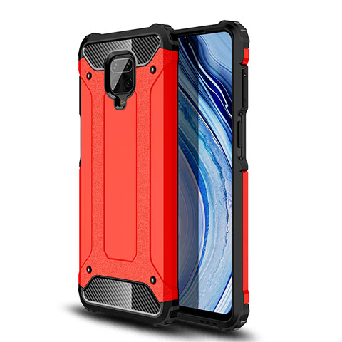 Funda Bumper Silicona y Plastico Mate Carcasa WL1 para Xiaomi Redmi Note 9 Pro Max Rojo