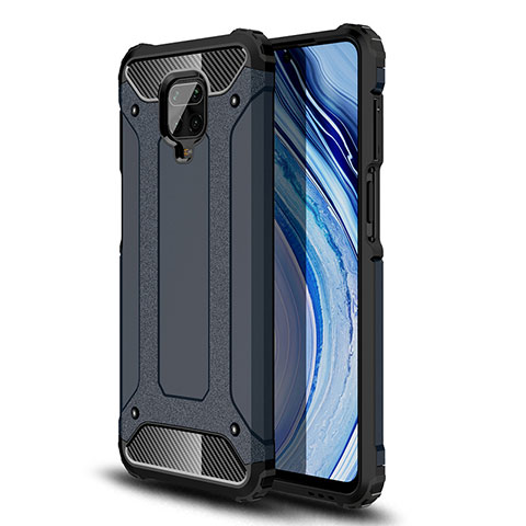 Funda Bumper Silicona y Plastico Mate Carcasa WL1 para Xiaomi Redmi Note 9S Azul Real