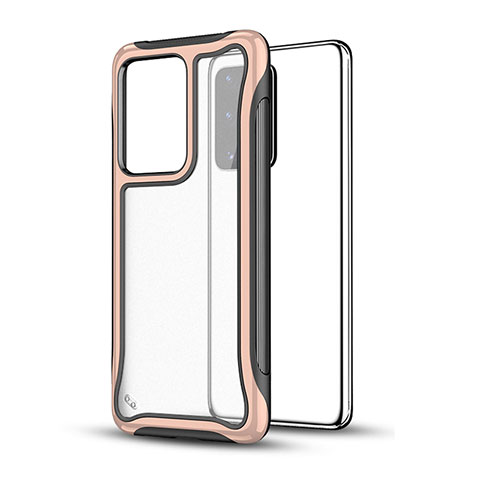 Funda Bumper Silicona y Plastico Mate Carcasa YF1 para Samsung Galaxy S20 Plus 5G Oro Rosa