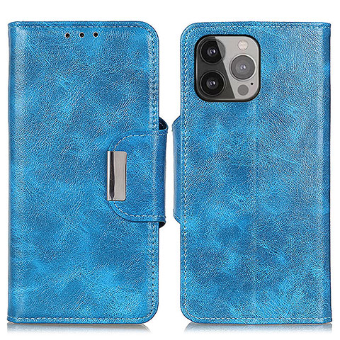 Funda de Cuero Cartera con Soporte Carcasa A01 para Apple iPhone 14 Pro Azul