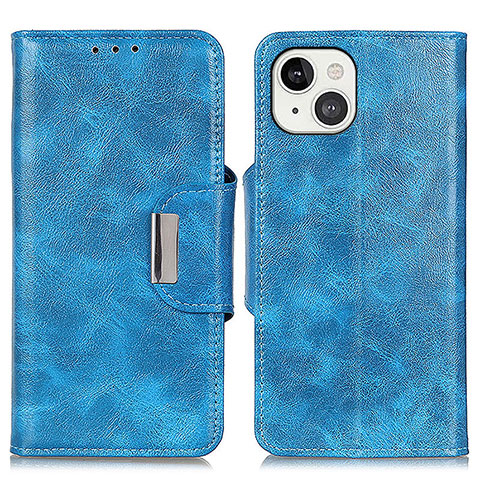 Funda de Cuero Cartera con Soporte Carcasa A01 para Apple iPhone 15 Azul