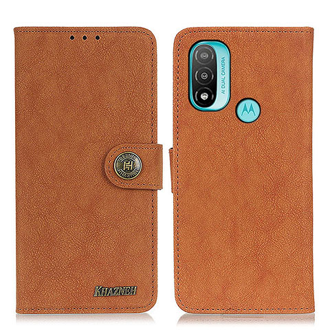 Funda de Cuero Cartera con Soporte Carcasa A01D para Motorola Moto E20 Marron