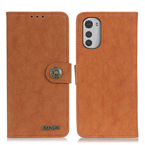 Funda de Cuero Cartera con Soporte Carcasa A01D para Motorola Moto E32 Marron