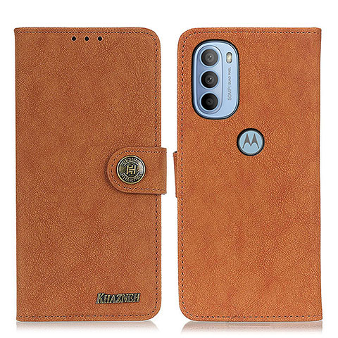 Funda de Cuero Cartera con Soporte Carcasa A01D para Motorola Moto G41 Marron