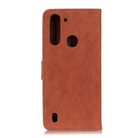 Funda de Cuero Cartera con Soporte Carcasa A01D para Motorola Moto One Fusion Marron