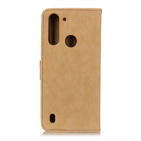 Funda de Cuero Cartera con Soporte Carcasa A01D para Motorola Moto One Fusion Oro