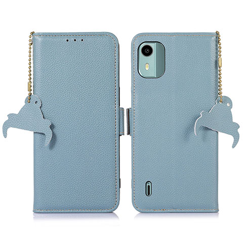 Funda de Cuero Cartera con Soporte Carcasa A01D para Nokia C12 Pro Azul Claro