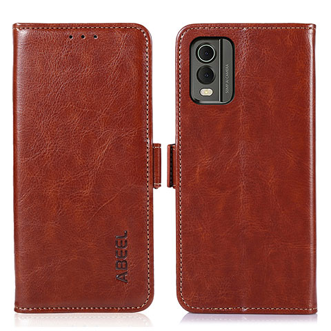 Funda de Cuero Cartera con Soporte Carcasa A01D para Nokia C210 Marron