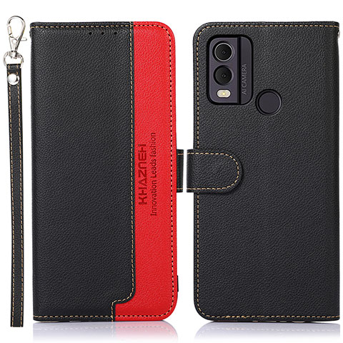 Funda de Cuero Cartera con Soporte Carcasa A01D para Nokia C22 Negro