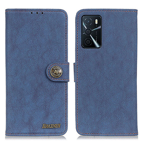 Funda de Cuero Cartera con Soporte Carcasa A01D para Oppo A16 Azul