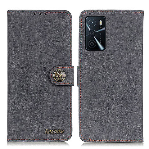 Funda de Cuero Cartera con Soporte Carcasa A01D para Oppo A16 Negro