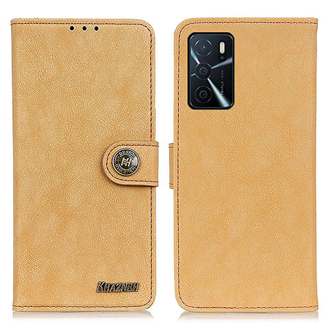 Funda de Cuero Cartera con Soporte Carcasa A01D para Oppo A16 Oro