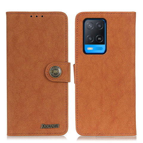 Funda de Cuero Cartera con Soporte Carcasa A01D para Oppo A54 4G Marron