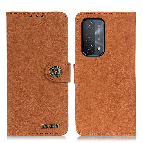 Funda de Cuero Cartera con Soporte Carcasa A01D para Oppo A54 5G Marron