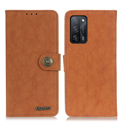 Funda de Cuero Cartera con Soporte Carcasa A01D para Oppo A55 5G Marron