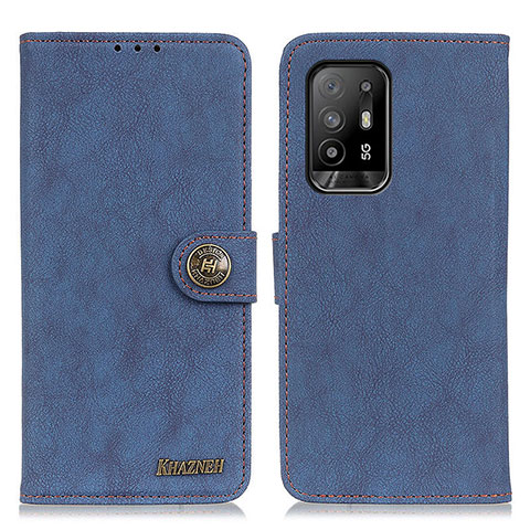 Funda de Cuero Cartera con Soporte Carcasa A01D para Oppo F19 Pro+ Plus 5G Azul