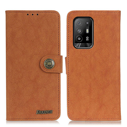 Funda de Cuero Cartera con Soporte Carcasa A01D para Oppo F19 Pro+ Plus 5G Marron