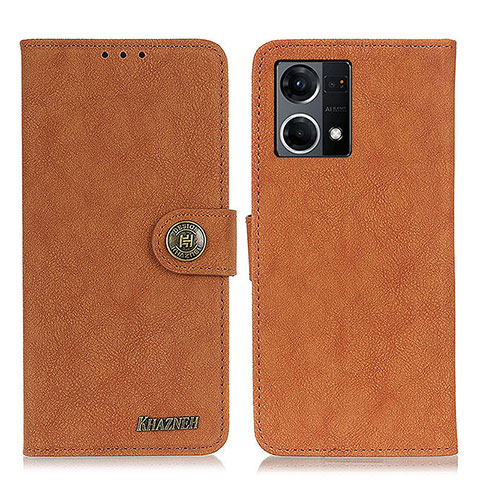 Funda de Cuero Cartera con Soporte Carcasa A01D para Oppo F21 Pro 4G Marron