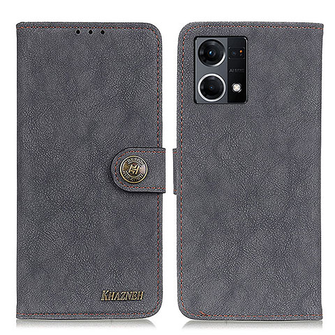 Funda de Cuero Cartera con Soporte Carcasa A01D para Oppo Reno7 4G Negro