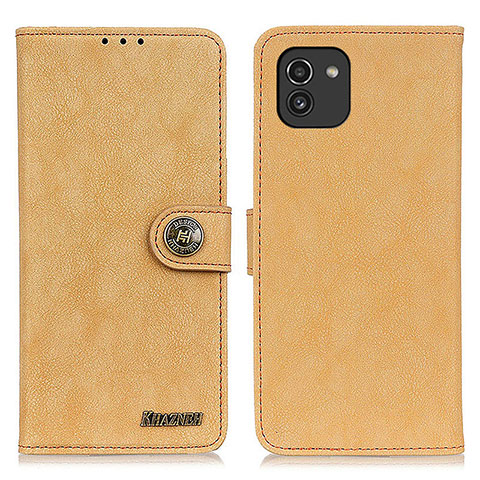 Funda de Cuero Cartera con Soporte Carcasa A01D para Samsung Galaxy A03 Oro