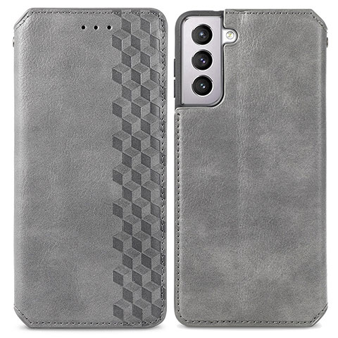 Funda de Cuero Cartera con Soporte Carcasa A01D para Samsung Galaxy S21 5G Gris