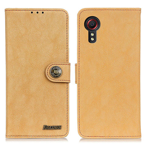 Funda de Cuero Cartera con Soporte Carcasa A01D para Samsung Galaxy XCover 5 SM-G525F Oro